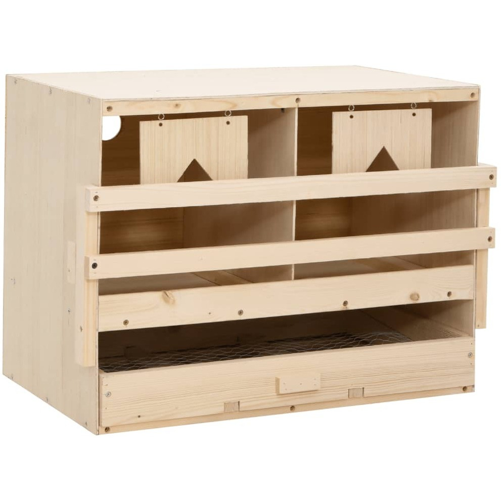 vidaXL Chicken Laying Nest 2 Compartments 24.8&quotx15.7&quotx17.7" Solid Pine Wood