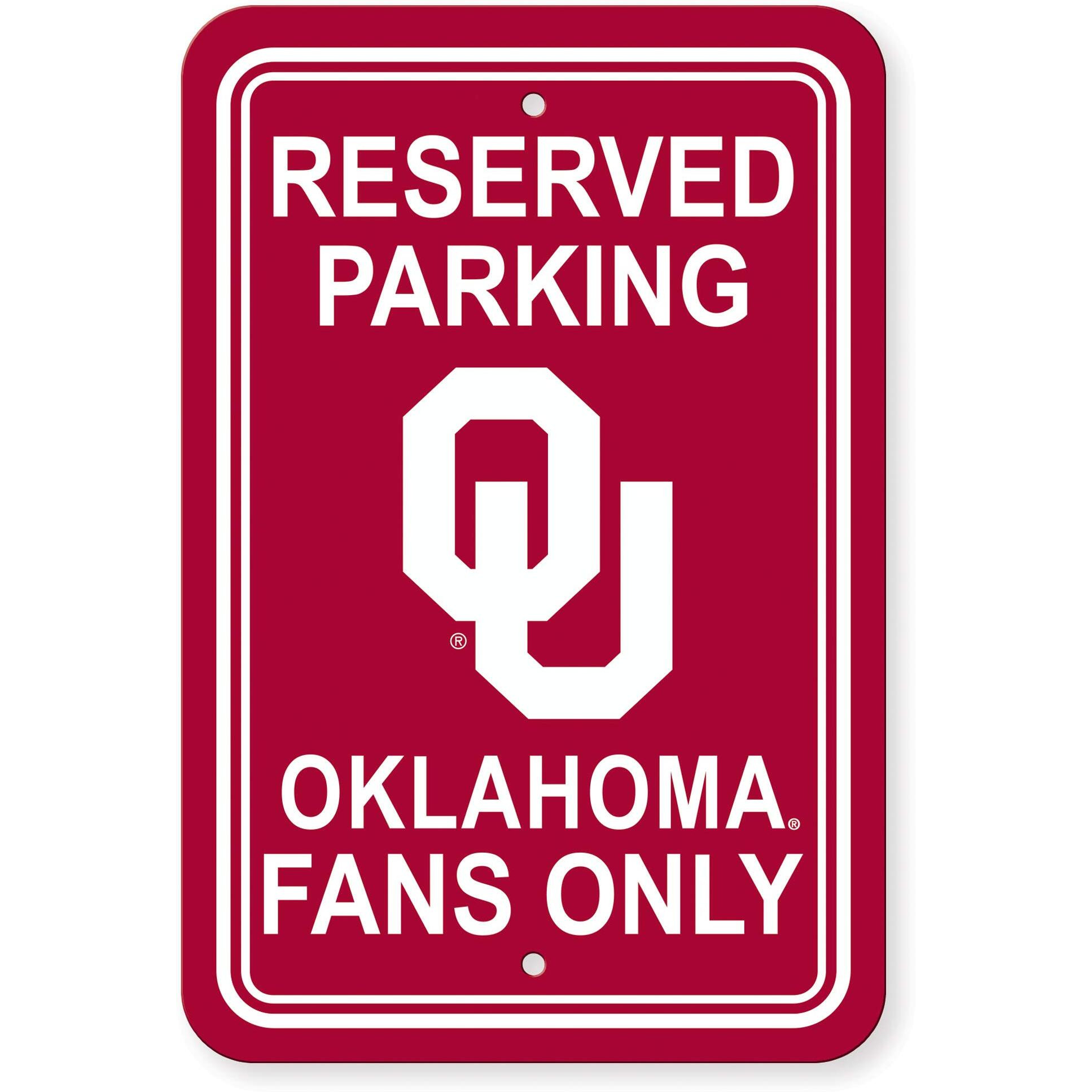 Oklahoma Sooners Sign 12x18 Plastic Reserved Parking Style CO