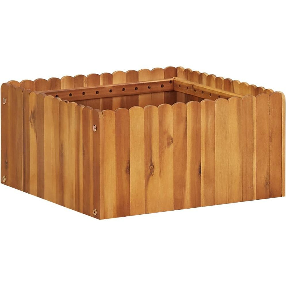 vidaXL Garden Raised Bed 19.6&quotx19.6&quotx9.8" Solid Acacia Wood