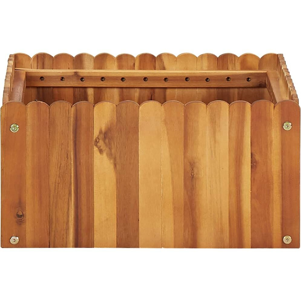 vidaXL Garden Raised Bed 19.6&quotx19.6&quotx9.8" Solid Acacia Wood