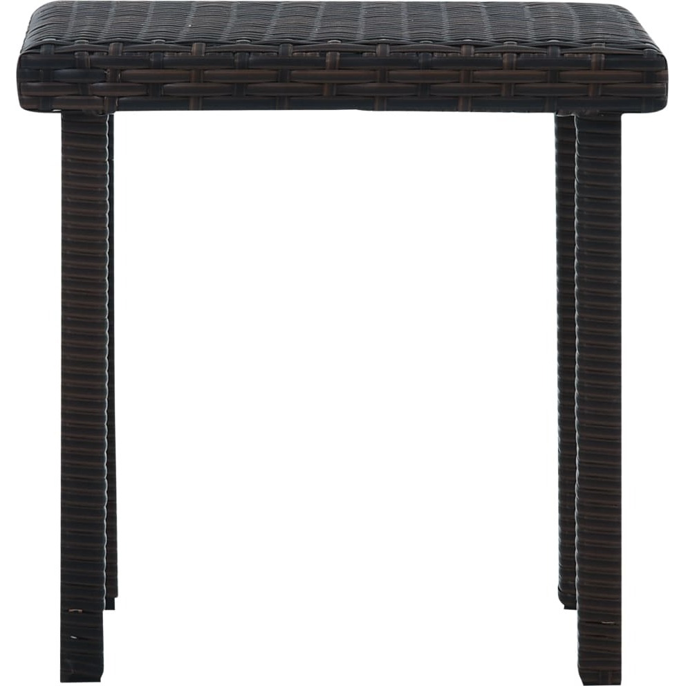 vidaXL Patio Tea Table Brown 15.7&quotx15.7&quotx15.7" Poly Rattan