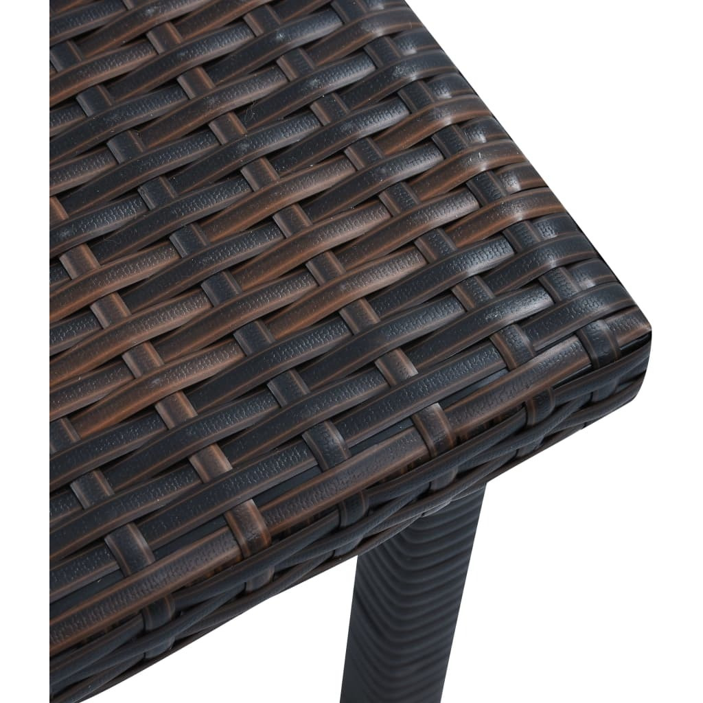 vidaXL Patio Tea Table Brown 15.7&quotx15.7&quotx15.7" Poly Rattan