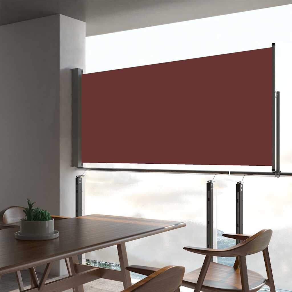vidaXL Patio Retractable Side Awning 23.6&quotx118.1" Brown