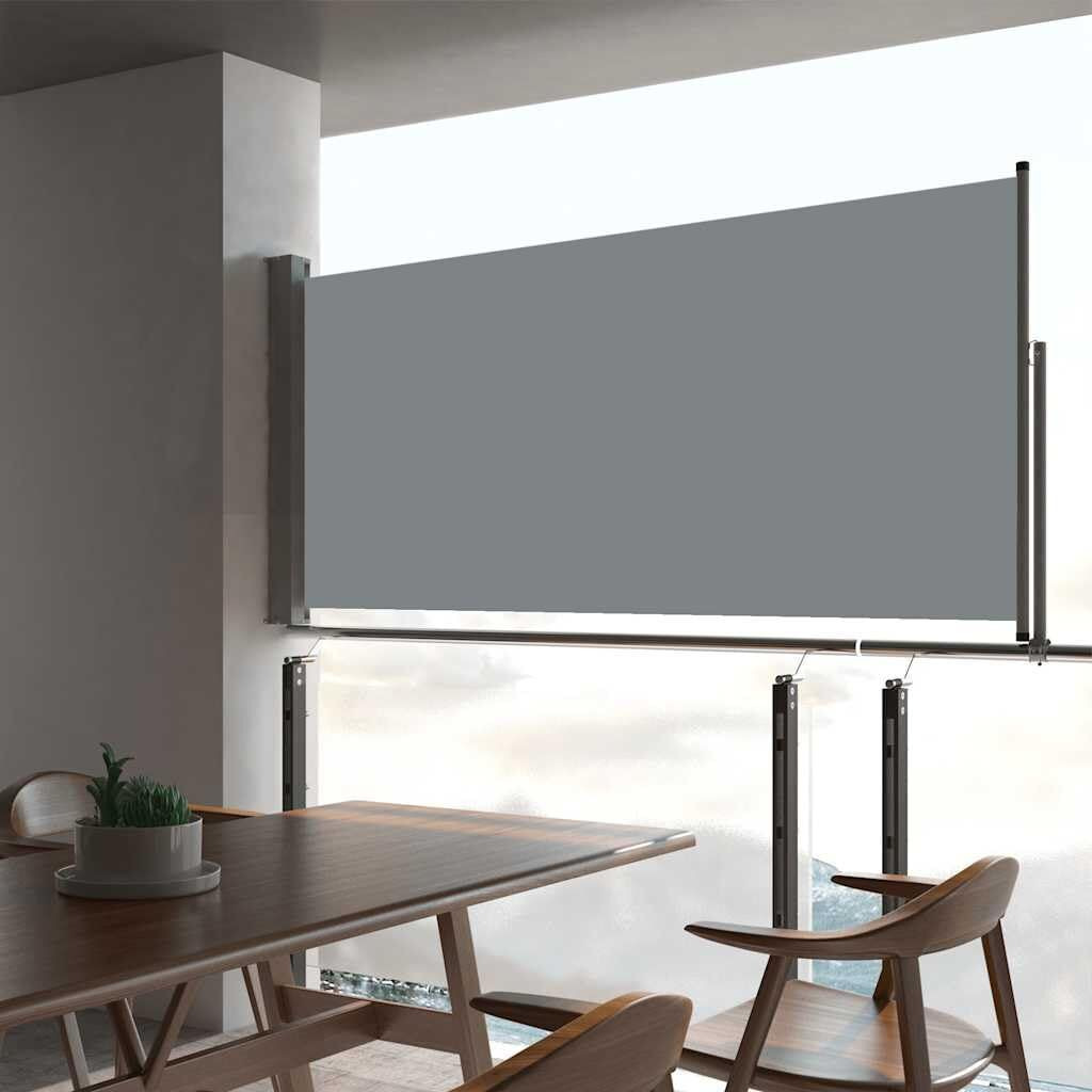vidaXL Patio Retractable Side Awning 23.6&quotx118.1" Gray