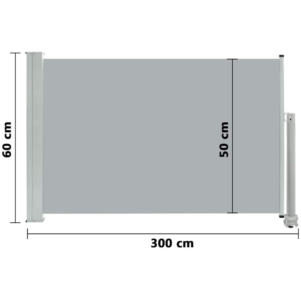 vidaXL Patio Retractable Side Awning 23.6&quotx118.1" Gray