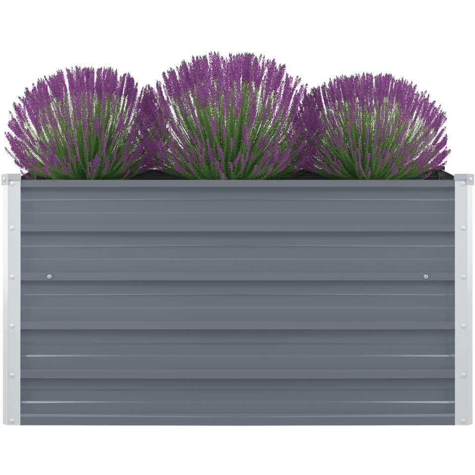 vidaXL Raised Garden Bed 39.4&quotx39.4&quotx17.7" Galvanized Steel Gray