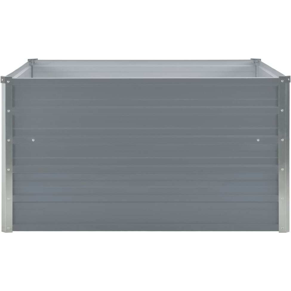 vidaXL Raised Garden Bed 39.4&quotx39.4&quotx17.7" Galvanized Steel Gray