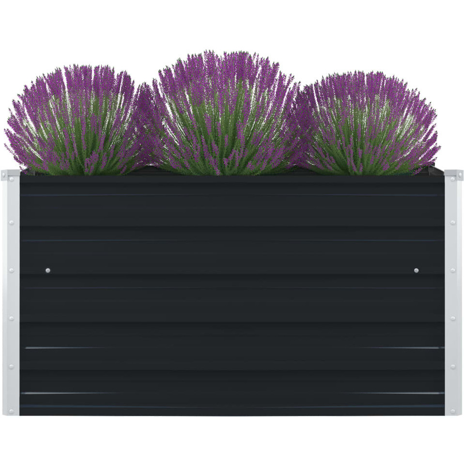 vidaXL Raised Garden Bed 39.4&quotx39.4&quotx17.7" Galvanized Steel Anthracite