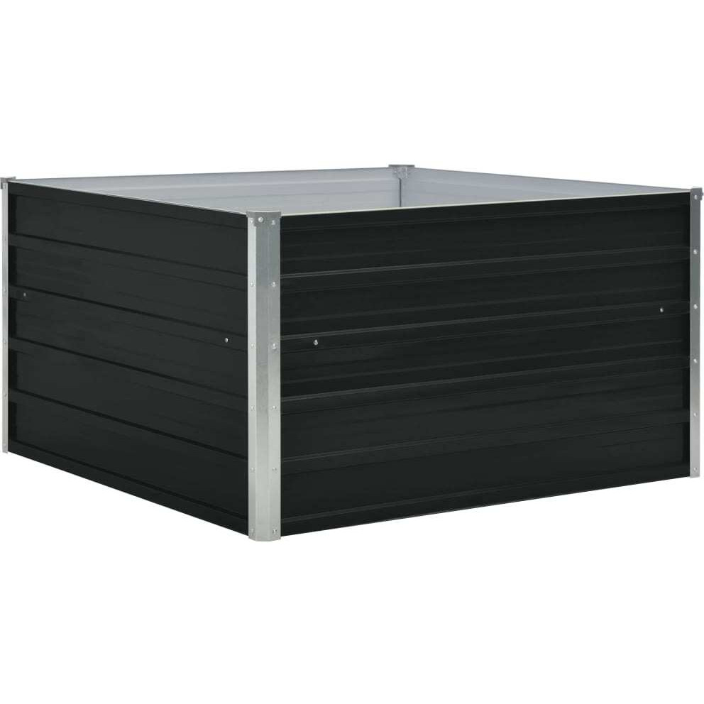 vidaXL Raised Garden Bed 39.4&quotx39.4&quotx17.7" Galvanized Steel Anthracite