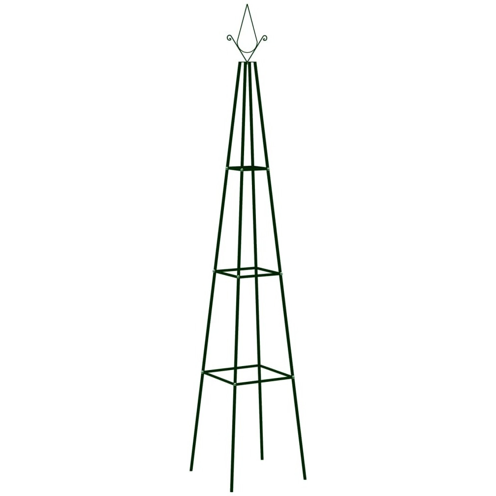 vidaXL Garden Climbing Plant Racks 2 pcs Dark Green 13.8&quotx13.8&quotx76.8" Iron