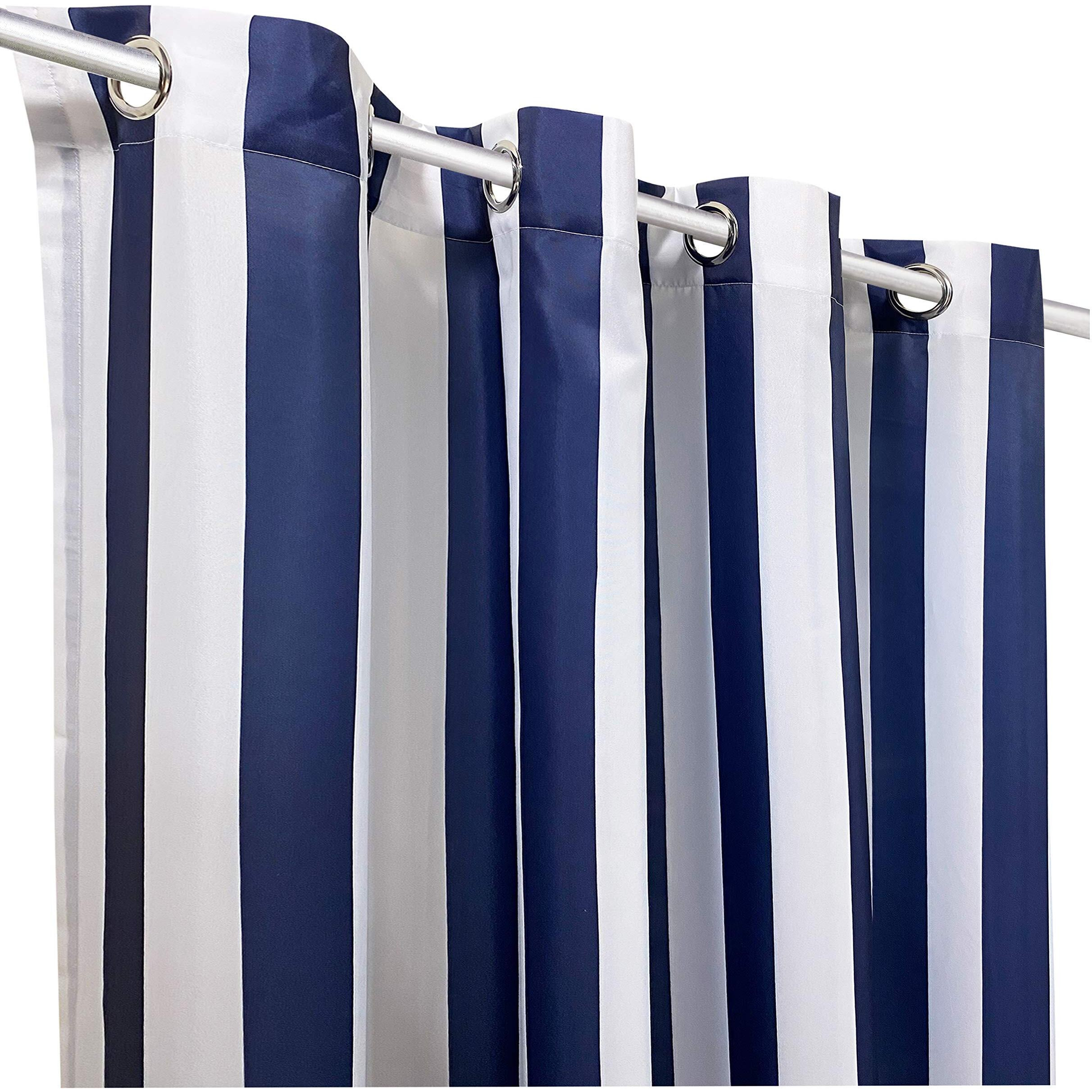 Seascapes Stripe Grommet Panel Pair each 50 x 96 in Indigo