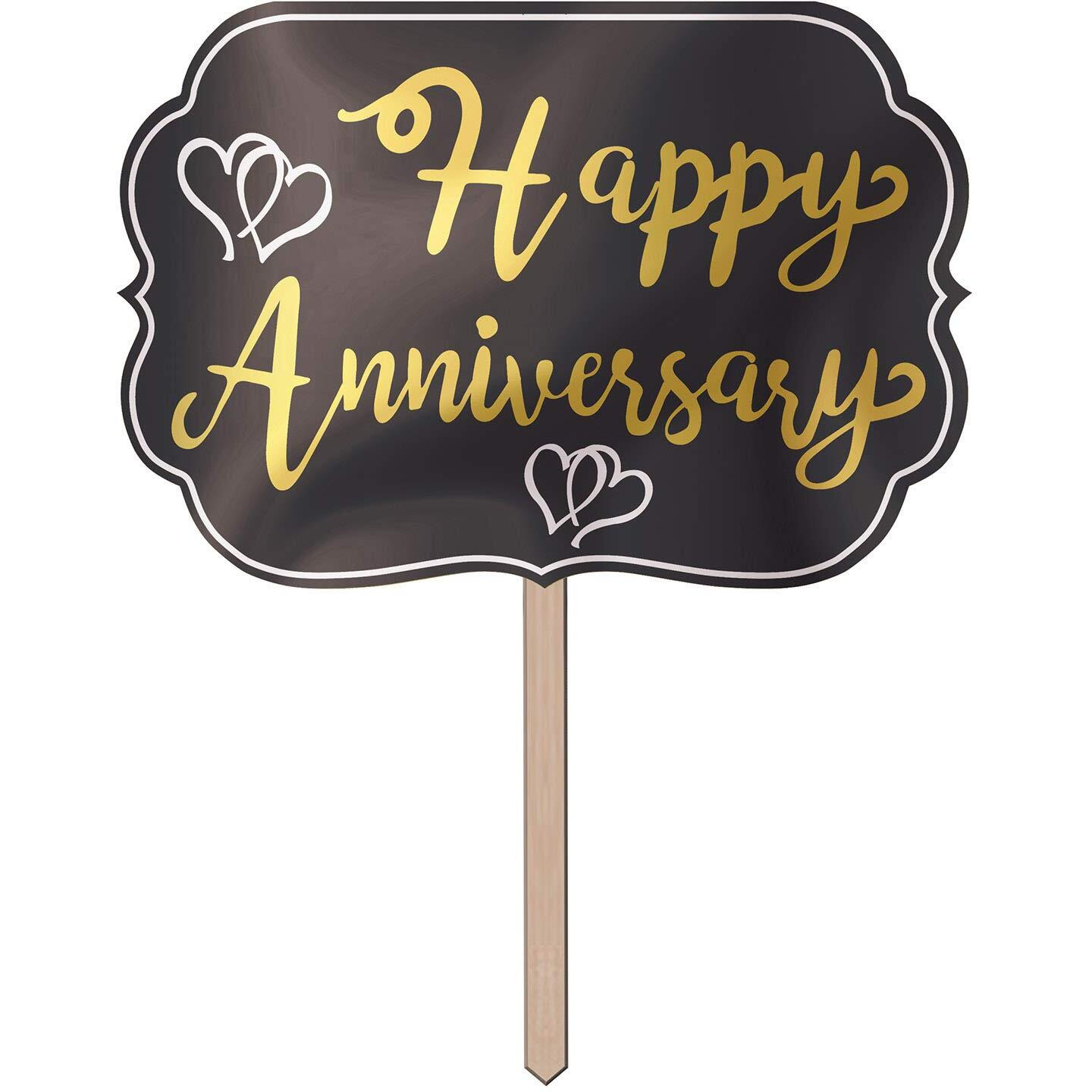 Anniversary Yard Sign Elegant Foil, Pack of 6