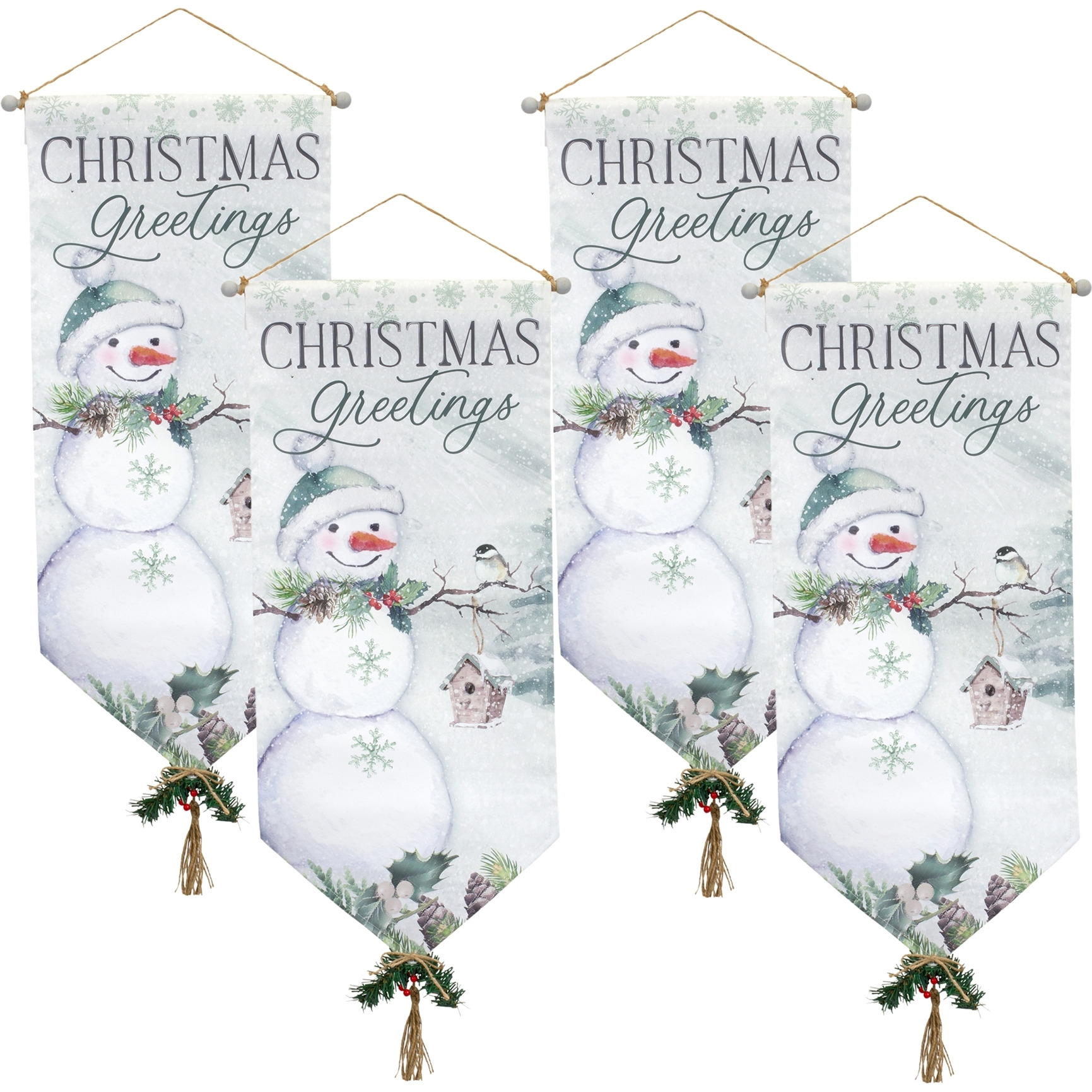 Christmas Greetings Banner (Set of 4)