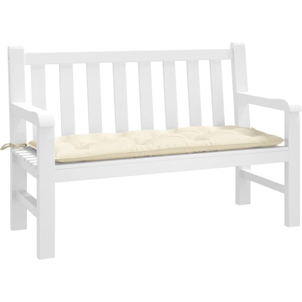 vidaXL Garden Bench Cushion Cream White 47.2&quotx19.7&quotx2.8" Fabric