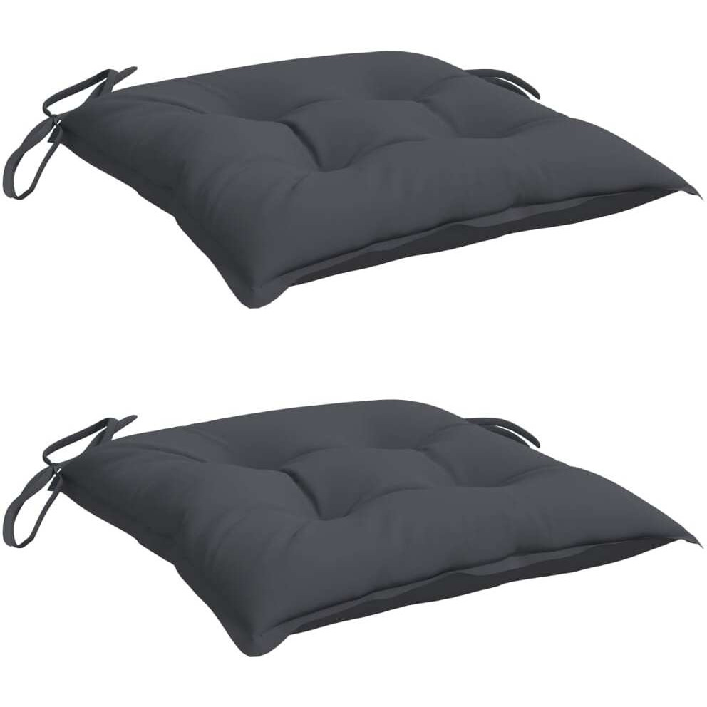 vidaXL Chair Cushions 2 pcs Anthracite 19.7&quotx19.7&quotx2.8" Fabric