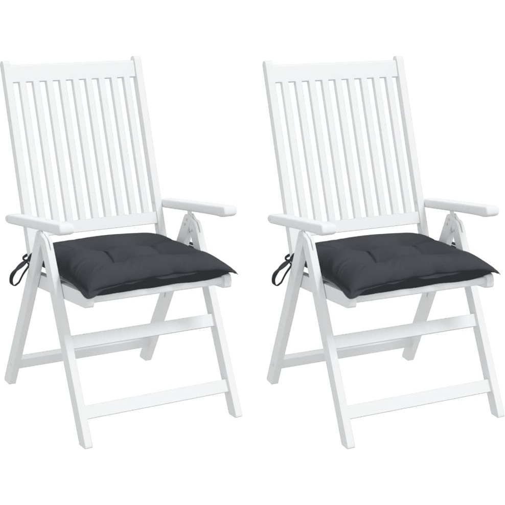 vidaXL Chair Cushions 2 pcs Anthracite 19.7&quotx19.7&quotx2.8" Fabric