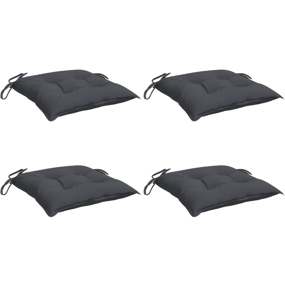vidaXL Chair Cushions 4 pcs Anthracite 15.7&quotx15.7&quotx2.8" Fabric