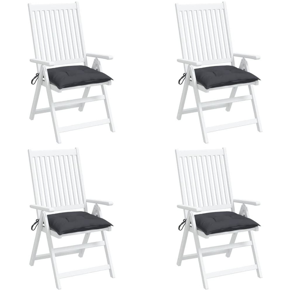 vidaXL Chair Cushions 4 pcs Anthracite 15.7&quotx15.7&quotx2.8" Fabric