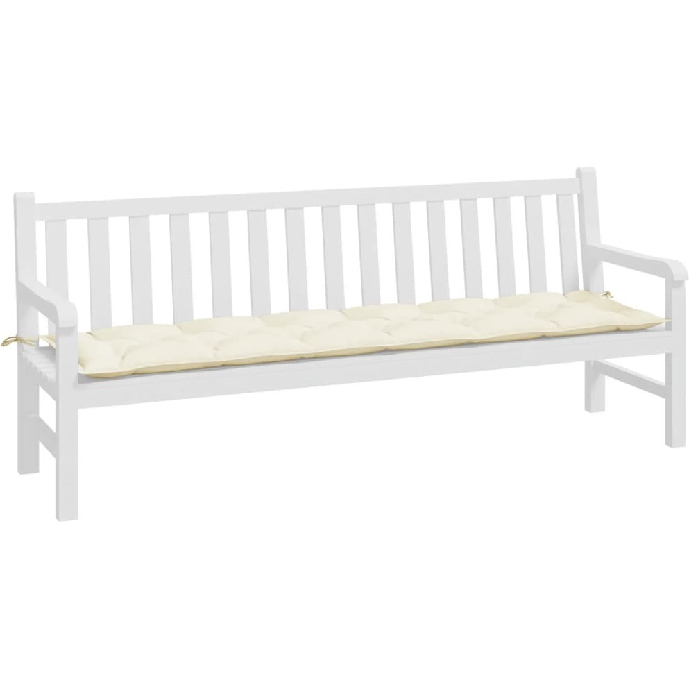 vidaXL Garden Bench Cushion Cream White 78.7&quotx19.7&quotx2.8" Fabric