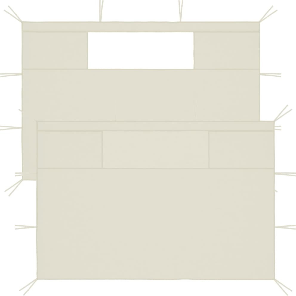 vidaXL Gazebo Sidewalls with Windows 2 pcs Cream