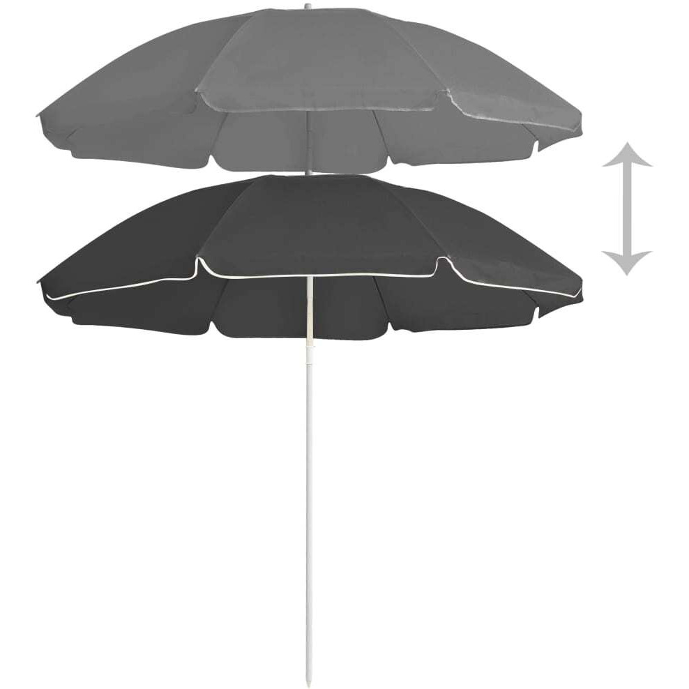 vidaXL Outdoor Parasol with Steel Pole Anthracite 70.9"