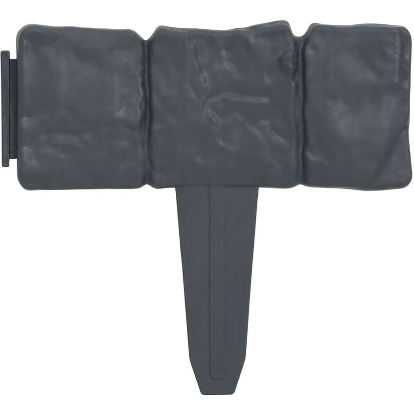 vidaXL Lawn Fence Stone Look 41 pcs Plastic 393.7"