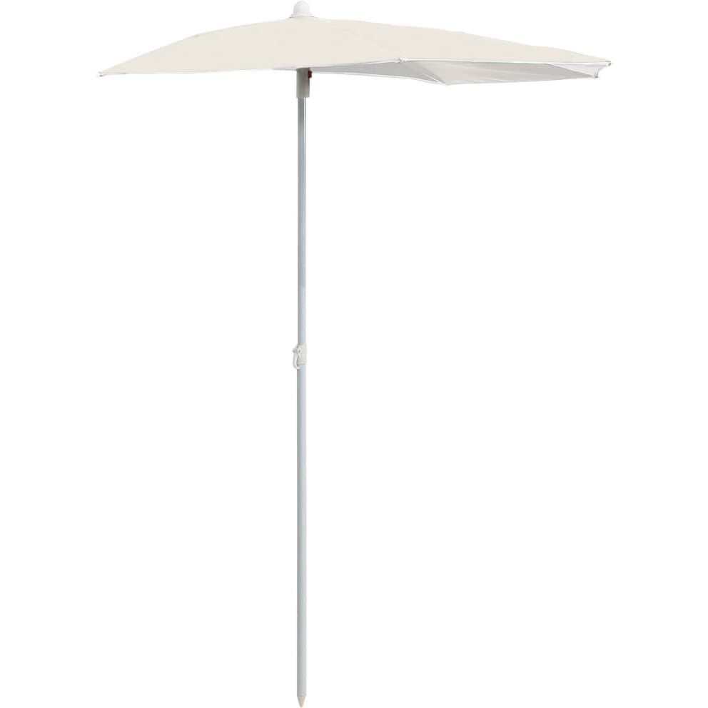 vidaXL Garden Half Parasol with Pole 70.9&quotx35.4" Sand