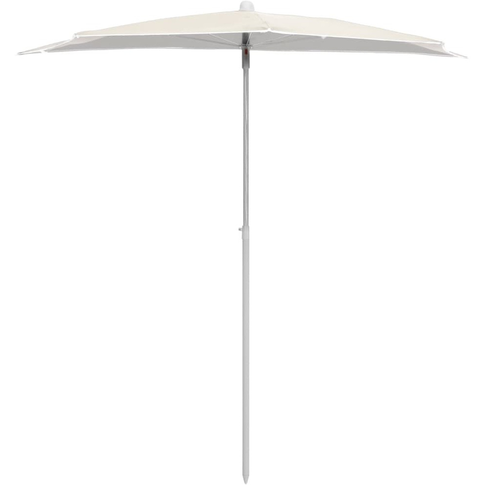 vidaXL Garden Half Parasol with Pole 70.9&quotx35.4" Sand