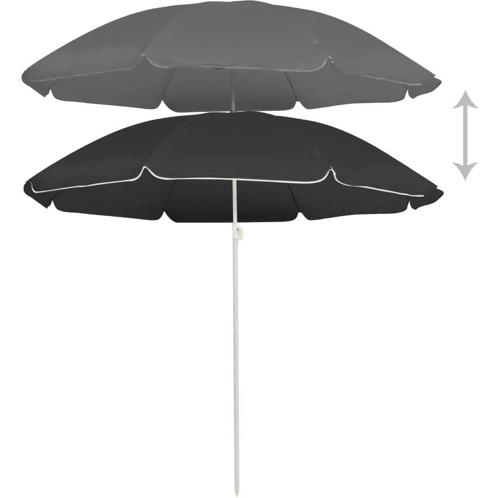 vidaXL Outdoor Parasol with Steel Pole Anthracite 70.9"