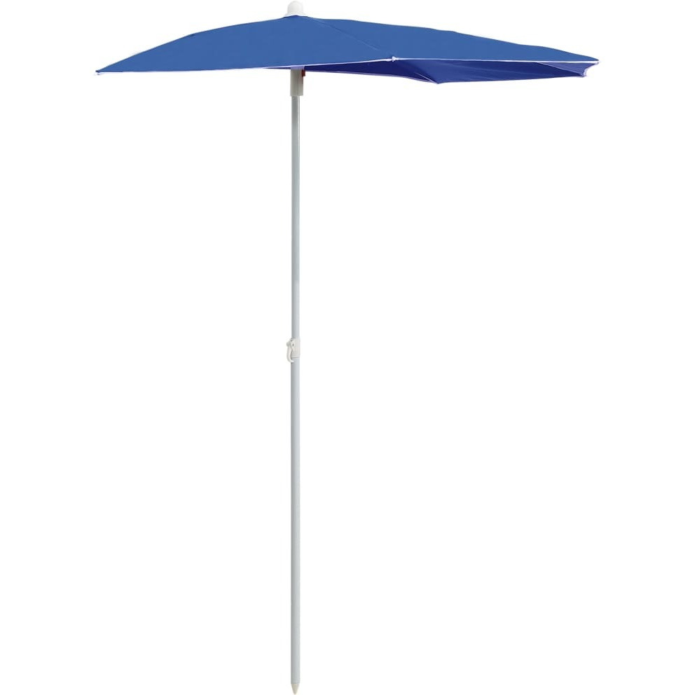 vidaXL Garden Half Parasol with Pole 70.9&quotx35.4" Azure Blue