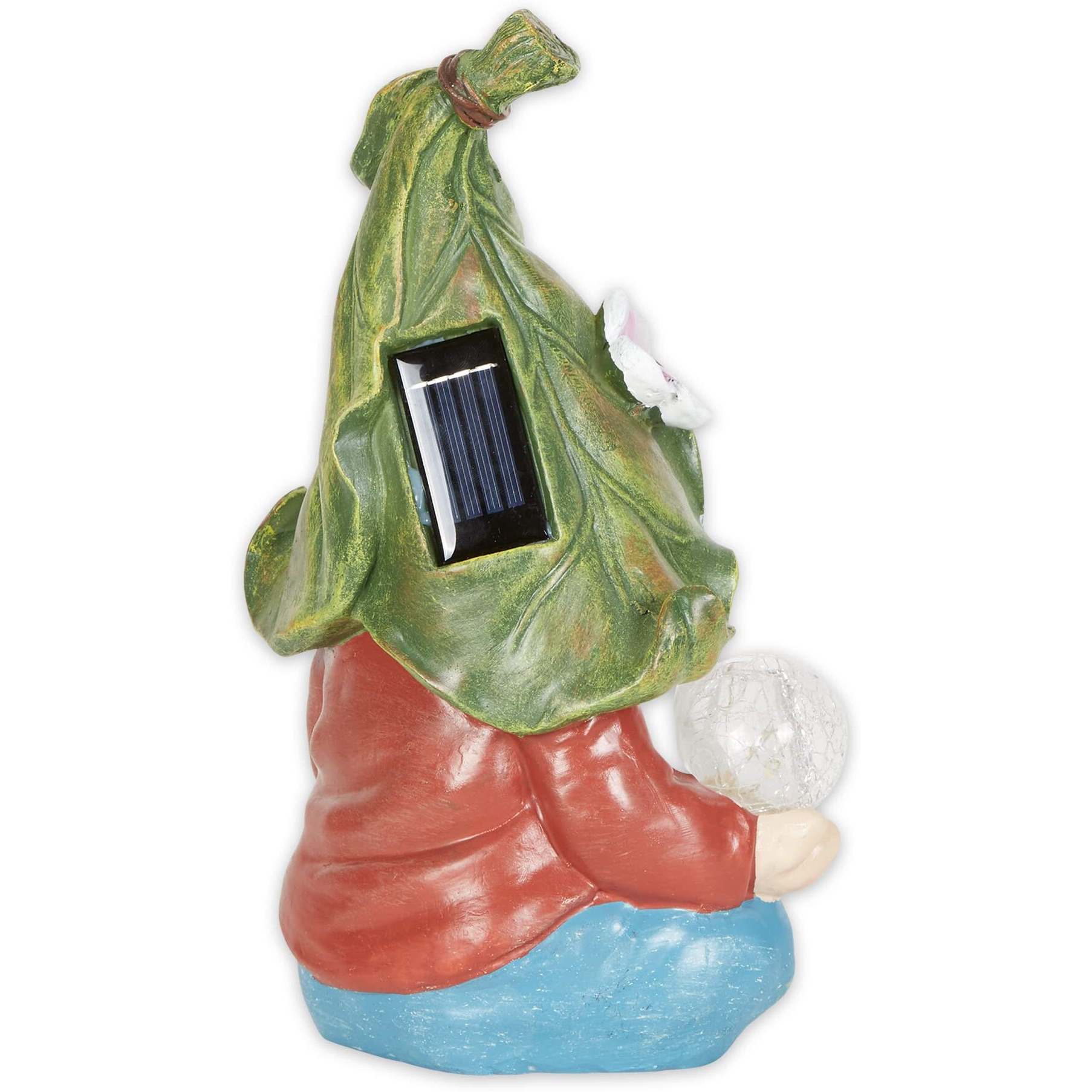 GNOME MEDITATING SOLAR STATUE