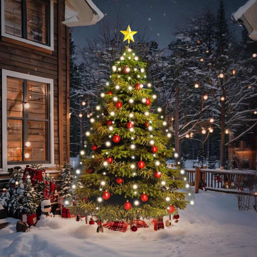 vidaXL Christmas Tree Net Lights with 180 LEDs Cold White 70.9"