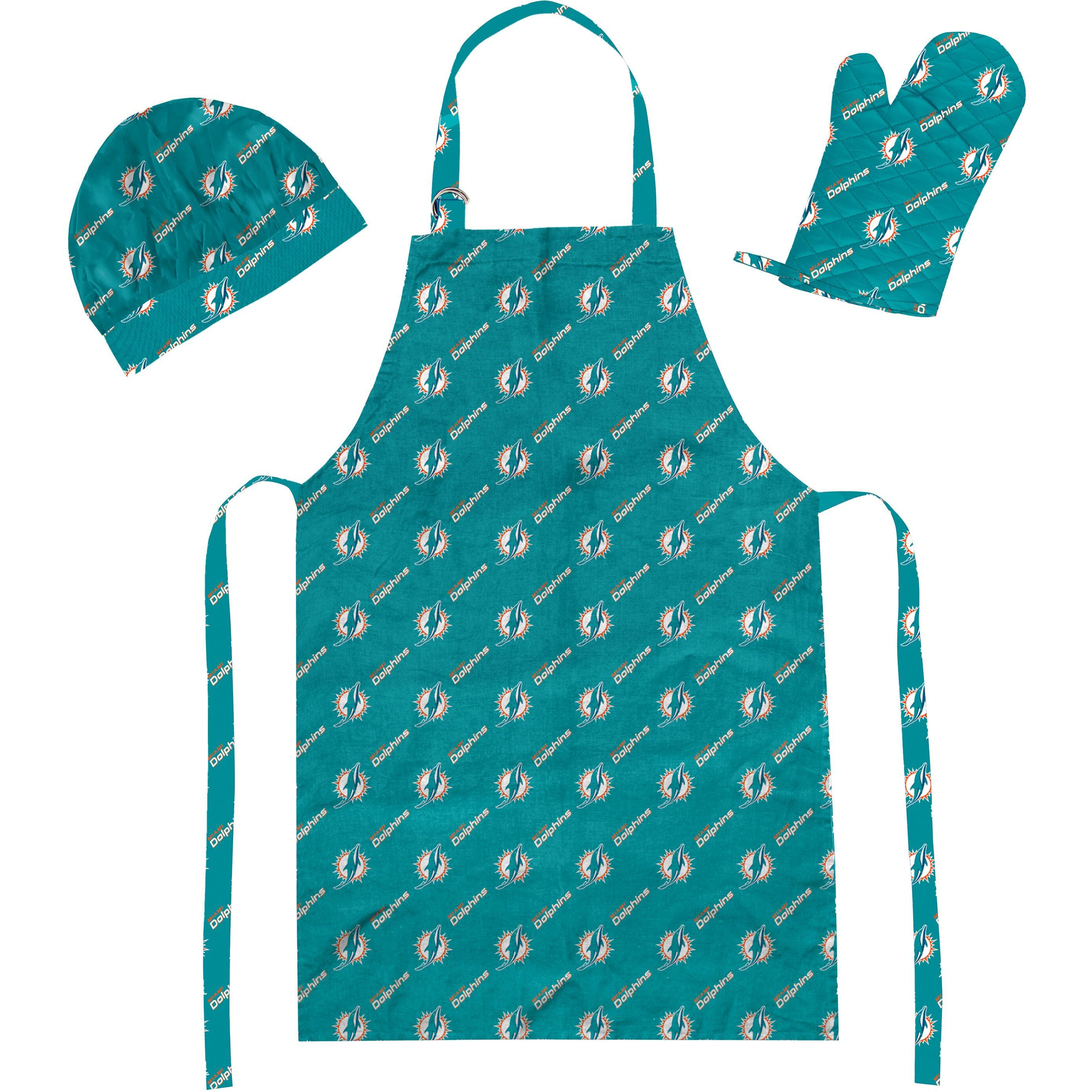 Dolphins 3Pc Set - Apron Mitt Hat(D0102H94NPU)