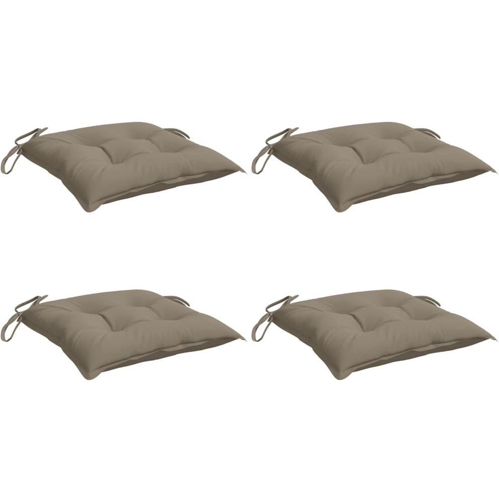 vidaXL Chair Cushions 4 pcs Taupe 15.7&quotx15.7&quotx2.8" Fabric