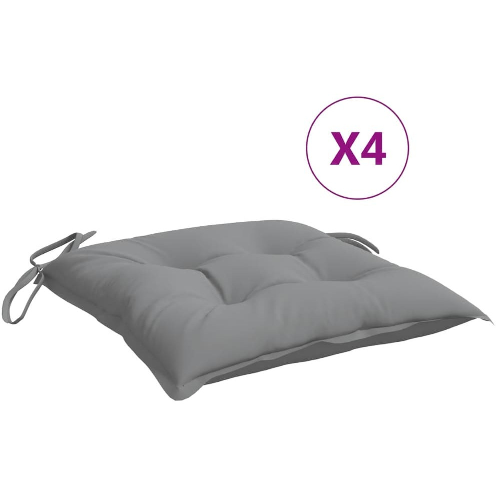 vidaXL Chair Cushions 4 pcs Gray 19.7&quotx19.7&quotx2.8" Fabric