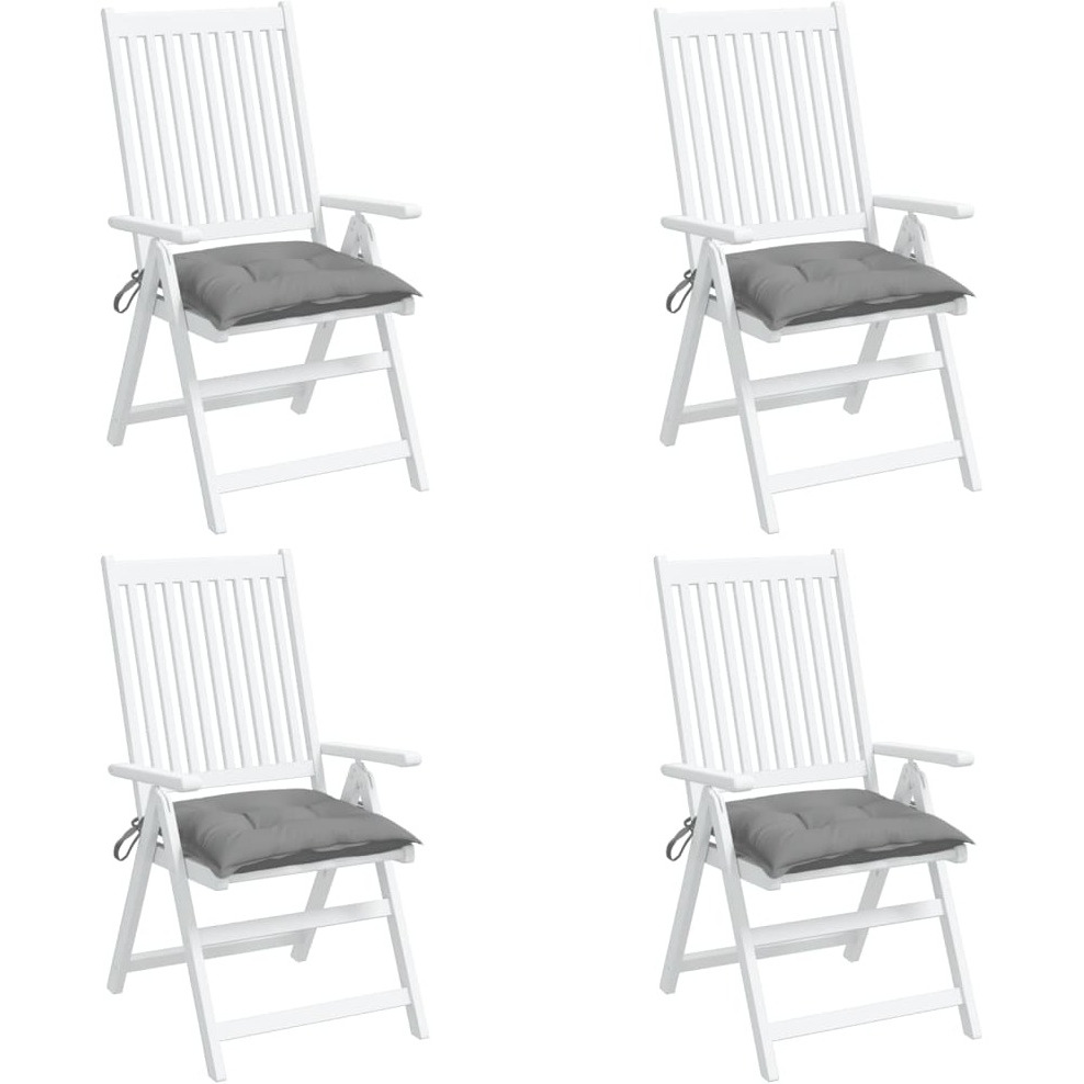 vidaXL Chair Cushions 4 pcs Gray 19.7&quotx19.7&quotx2.8" Fabric