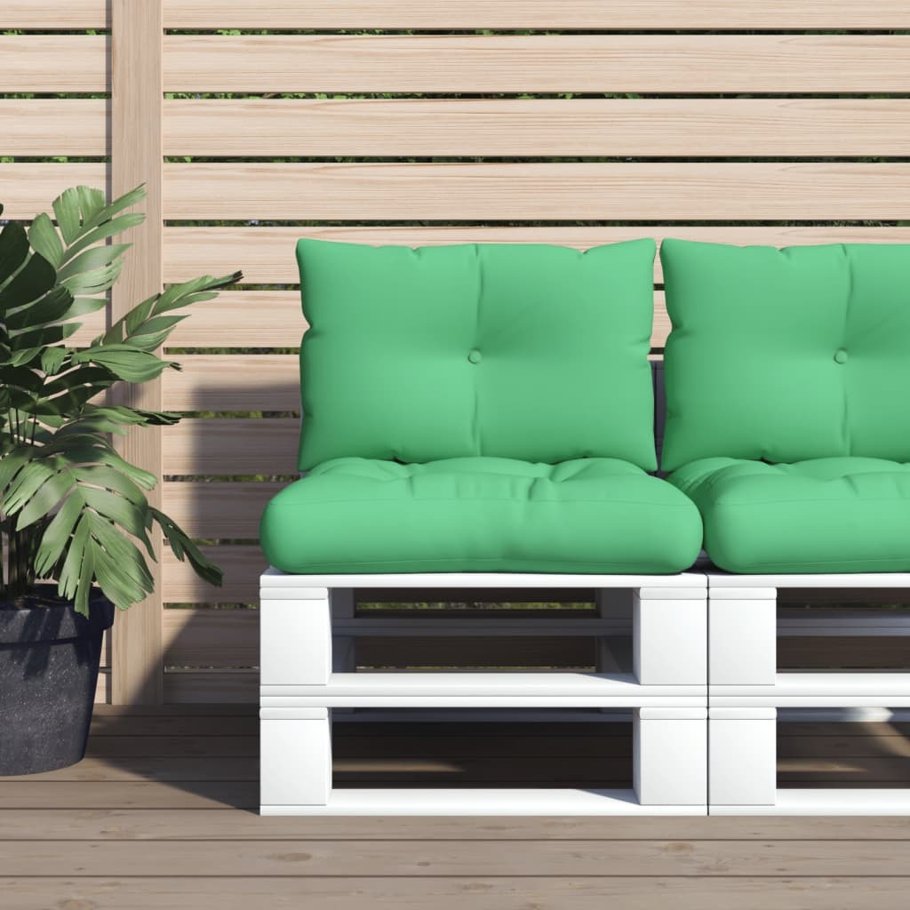 vidaXL Pallet Sofa Cushions 2 pcs Green Fabric