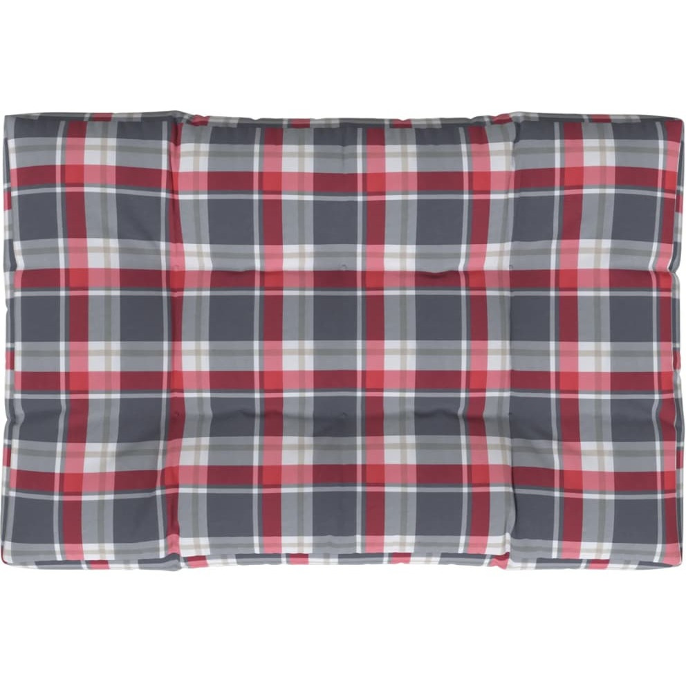 vidaXL Pallet Sofa Cushion Red Check Pattern 47.2&quotx31.5&quotx3.9"