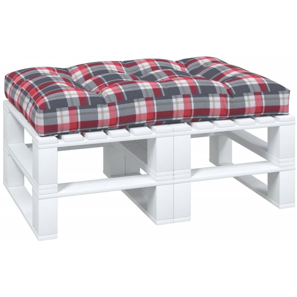 vidaXL Pallet Sofa Cushion Red Check Pattern 47.2&quotx31.5&quotx3.9"
