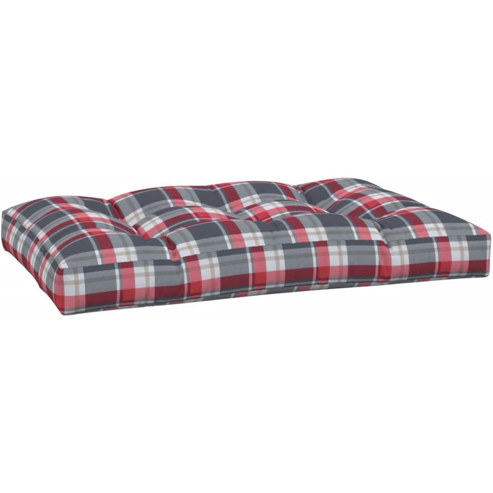 vidaXL Pallet Sofa Cushion Red Check Pattern 47.2&quotx31.5&quotx3.9"