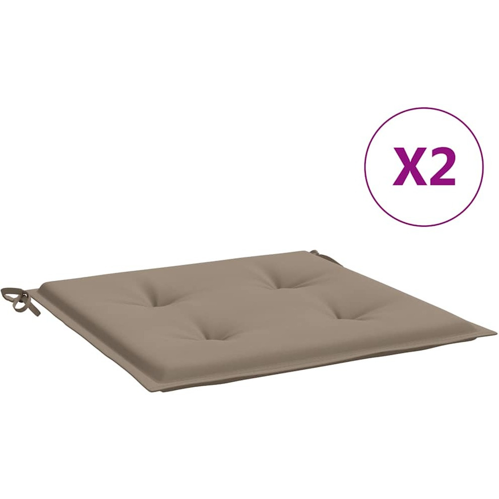 vidaXL Garden Chair Cushions 2 pcs Taupe 15.7&quotx15.7&quotx1.2" Fabric