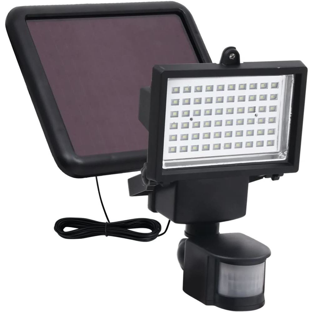 vidaXL Garden Solar Powered LED Spotlight with Sensor Black