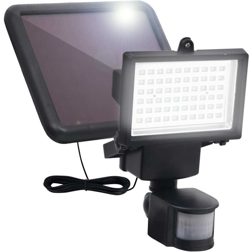 vidaXL Garden Solar Powered LED Spotlight with Sensor Black