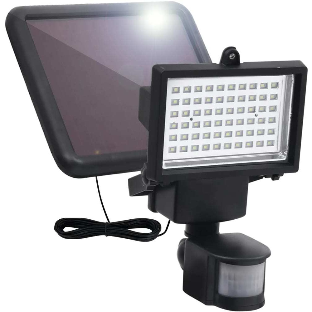vidaXL Garden Solar Powered LED Spotlight with Sensor Black