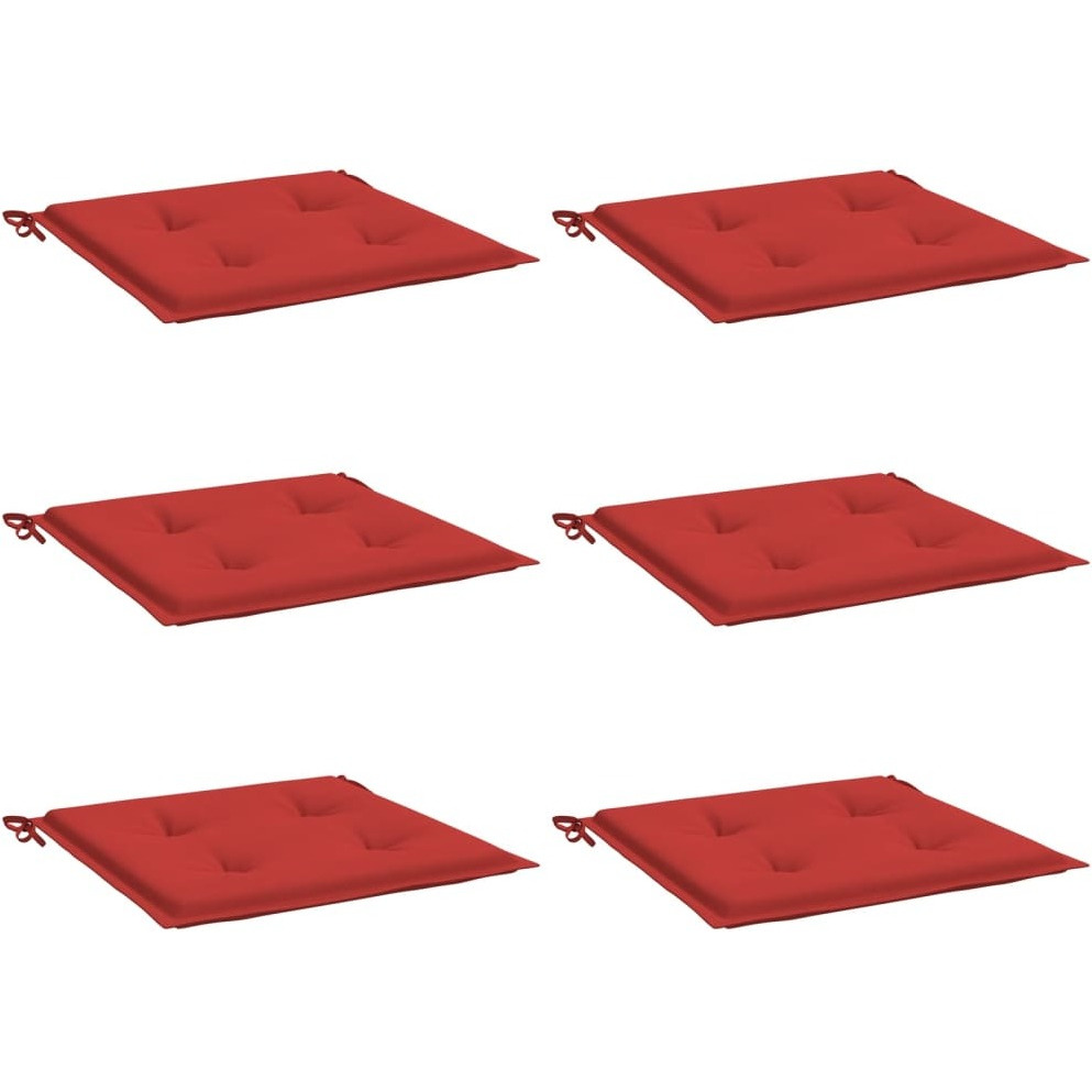 vidaXL Garden Chair Cushions 6 pcs Red 19.7&quotx19.7&quotx1.2" Fabric