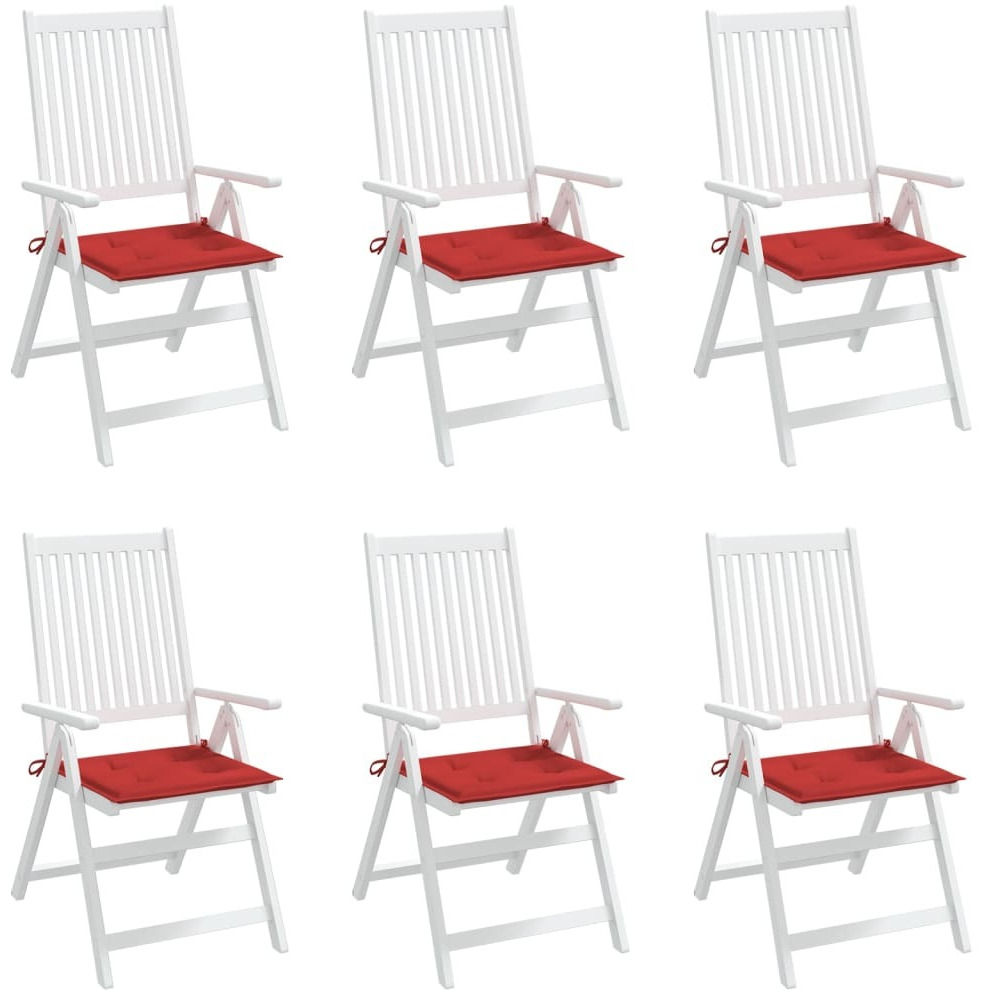 vidaXL Garden Chair Cushions 6 pcs Red 19.7&quotx19.7&quotx1.2" Fabric