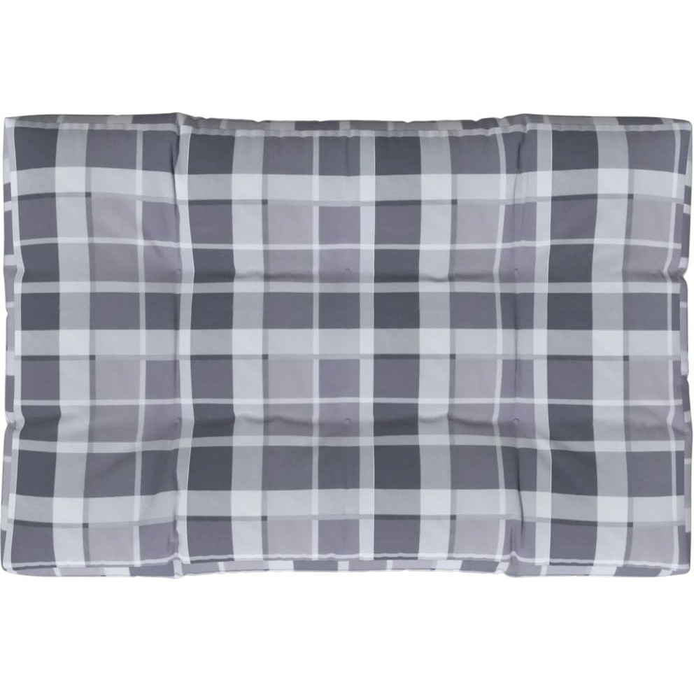 vidaXL Pallet Sofa Cushion Gray Check Pattern 47.2&quotx31.5&quotx3.9"
