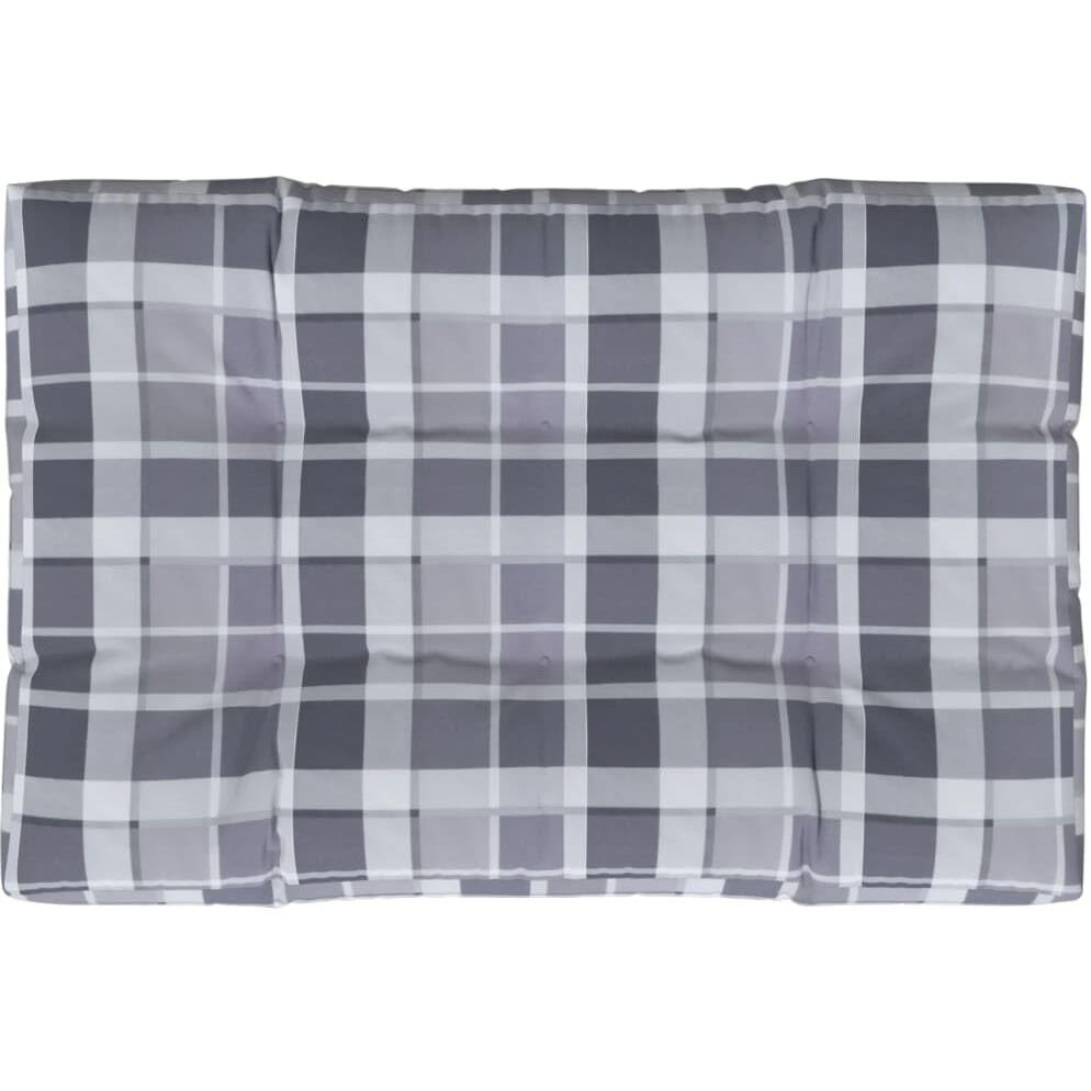 vidaXL Pallet Sofa Cushion Gray Check Pattern 47.2&quotx31.5&quotx3.9"