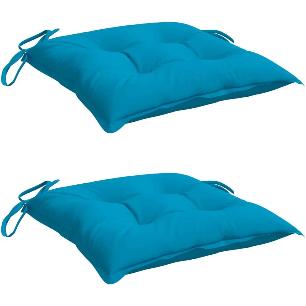 vidaXL Chair Cushions 2 pcs Light Blue 19.7&quotx19.7&quotx2.8" Fabric