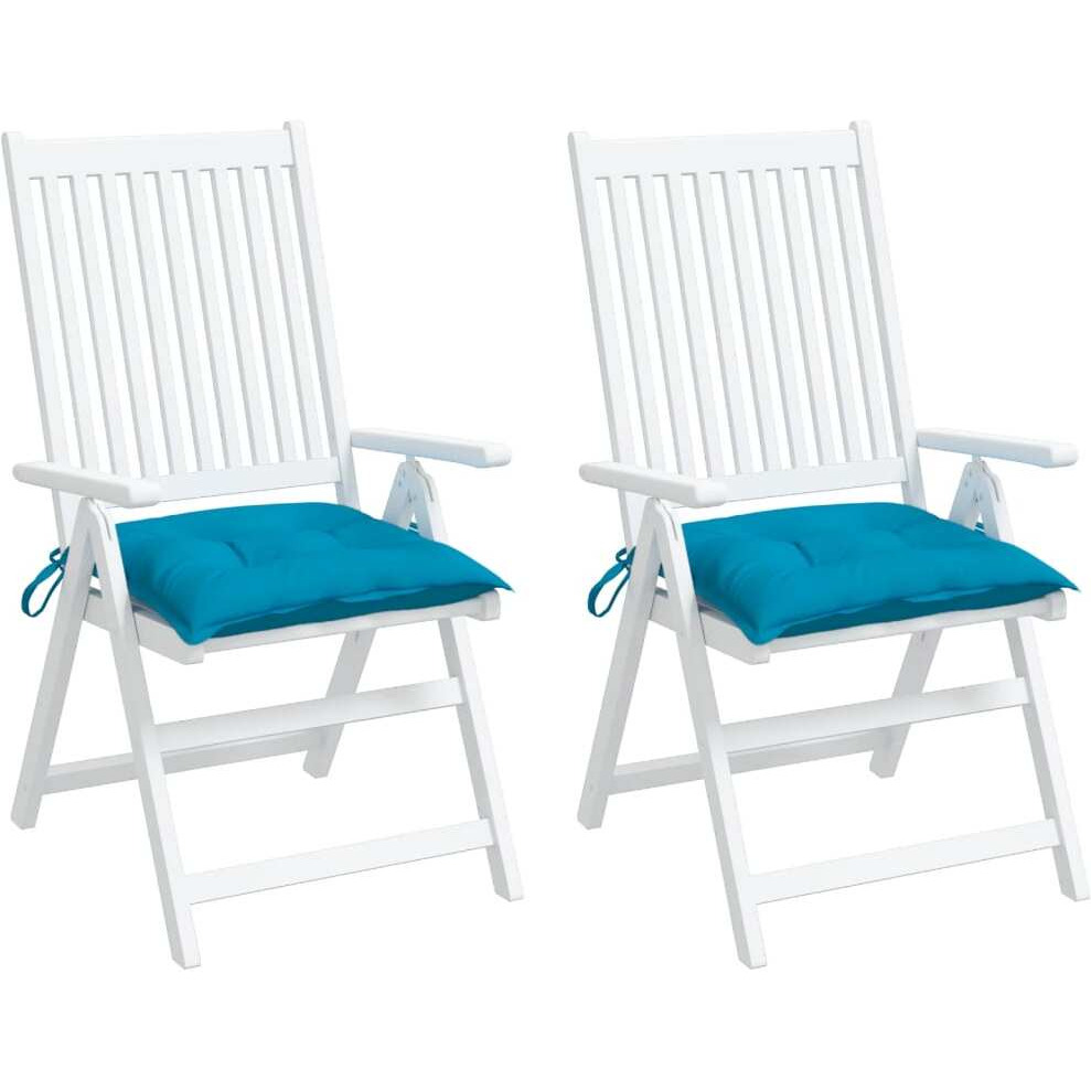 vidaXL Chair Cushions 2 pcs Light Blue 19.7&quotx19.7&quotx2.8" Fabric